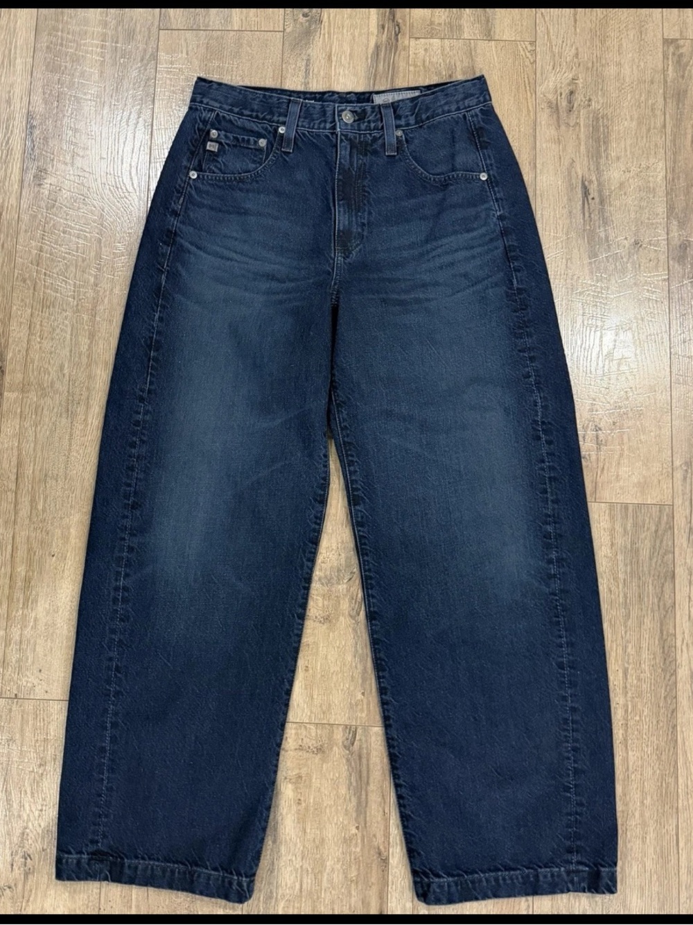 AG Hattie High Rise Barrel Jeans Size 27 Dark Wash 100% Cotton